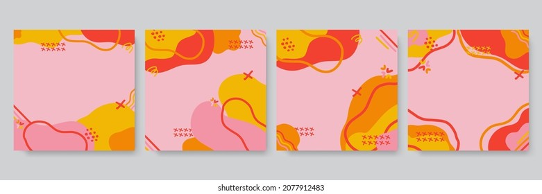 Set of abstract creative universal artistic templates. Good for poster, card, invitation, flyer, cover, banner, placard, brochure and other graphic design