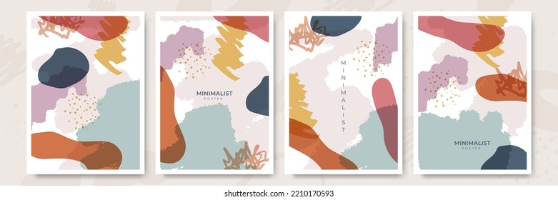 Conjunto de plantillas artísticas universales creativas abstractas. Ideal para carteles, tarjetas, invitaciones, volantes, portadas, banner, carteles, folletos y otros diseños gráficos.