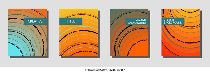 Conjunto de plantillas artísticas universales creativas abstractas. Para afiches, invitaciones, volantes,
banner, folletos, encabezado de correo electrónico, cuadernos, planificadores, libros, catálogos, tarjetas, etc.