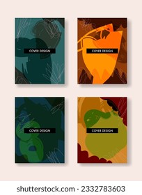 Set of abstract creative universal artistic cover design