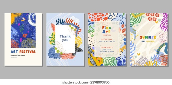 Set of abstract creative universal artistic templates. For poster  card  invitation  flyer  cover  banner  placard  brochure and other. vector illustration