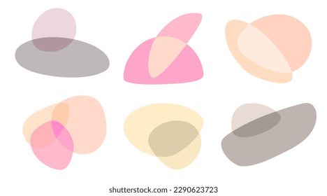 Set of abstract crossed shapes. Vector illustration.