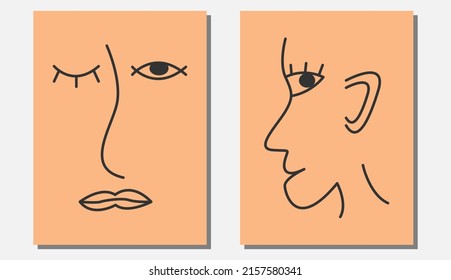 Conjunto de arte cubista abstracto para la decoración de paredes
