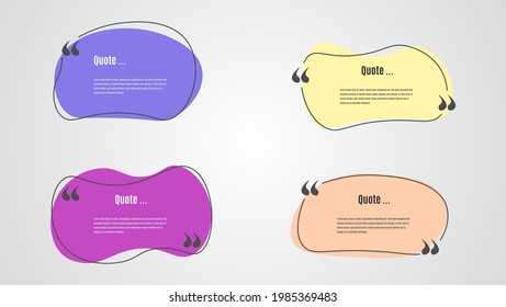 Set Abstract Curve Quote Template in 4 Different Colors.