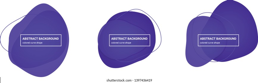 Set of abstract curve shapes background teplates in Purple-Heart, Daisy-Bush colors for banners, flyers, websites, brochures etc.