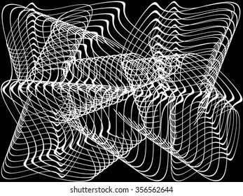 Set of Abstract curved lines sphere. Vector background