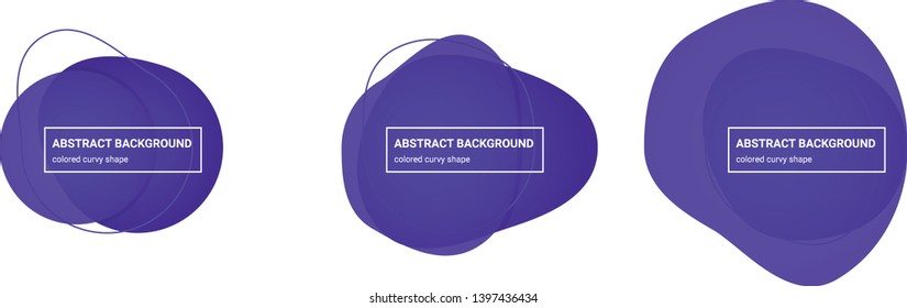 Set of abstract curvy shapes background teplates in Purple-Heart, Daisy-Bush colors for banners, flyers, websites, brochures etc.
