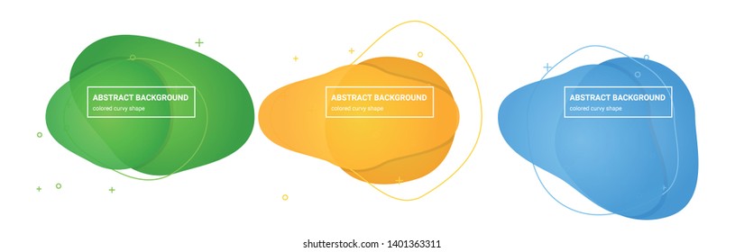 Set of abstract curvy shapes background templates in Light-Atlantis, Light-Apple, Light-My-Sin, Light-Sunglow, Light-Picton-Blue, Light-Jordy-Blue gradients colors for logo, flyer, website etc.