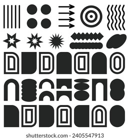 Set of abstract dark geometric shapes. Vector illustration with geometric elements. EPS 10.