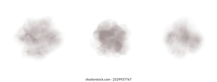 Conjunto de salpicaduras de agua de acuarela de color rojo grisáceo oscuro abstracto sobre un fondo blanco. Textura de acuarela de Vector en color de ensalada. Tinción de pincel de tinta. Mancha salpicada de rojo. Salpicadura de pastel de acuarela