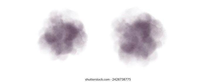 Set of abstract dark magenta watercolor water splash on a white background. Vector watercolour texture in salad color. Ink paint brush stain. Green splatters spot. Watercolor pastel splash