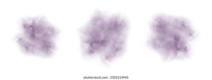 Set of abstract dark magenta watercolor water splash on a white background. Vector watercolour texture in salad color. Ink paint brush stain. Dark magenta splatters spot. Watercolor pastel splash