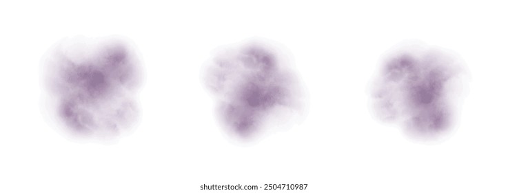 Set of abstract dark magenta watercolor water splash on a white background. Vector watercolour texture in salad color. Ink paint brush stain. Dark magenta splatters spot. Watercolor pastel splash