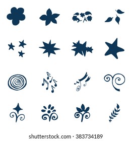 Set of abstract dark silhouette icon made in vector. Idea, businessman, creative thinking, progress, graphs and all other kinds of business related elements.