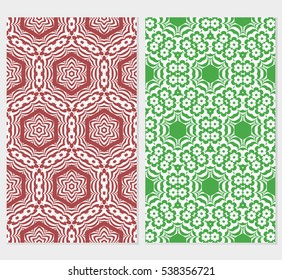 set of abstract decorative floral geometric ornament. seamless vector illustration. template for wallpaper, invitation, card