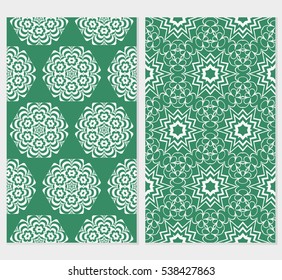 set of abstract decorative floral geometric ornament. seamless vector illustration. template for wallpaper, invitation, card