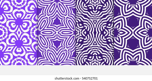 set of abstract decorative floral geometric ornament. seamless vector illustration. template for wallpaper, invitation, card
