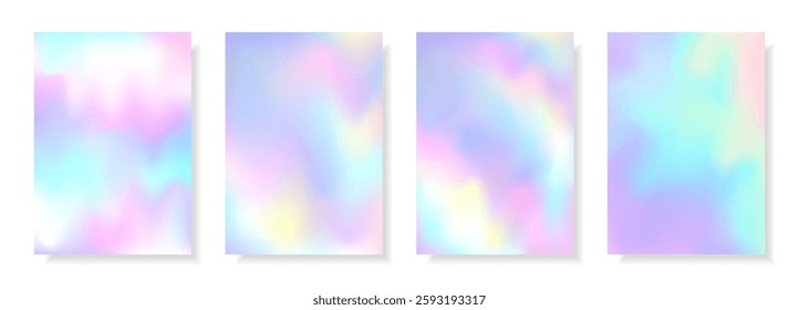 Set abstract decorative holographic