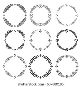 Set of abstract decorative ornamets. vector illustration.