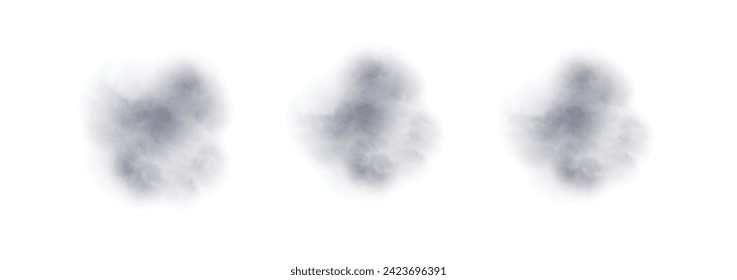 Set of abstract desaturated blue watercolor water splash on a white background. Vector watercolour texture in salad color. Ink paint brush stain. Desaturated blue splatters spot.
