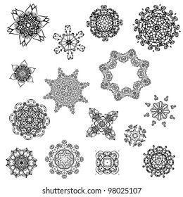 set of abstract design with arabesques