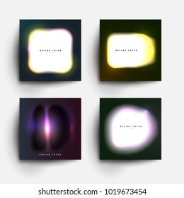 Set of abstract design background in modern gradient colorful style. Trendy templates for cover posters, banners, flyers, placards, pictures. Mockup branding, advertisement. Vector illustration.