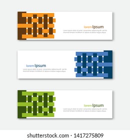 Set of abstract design banner template. Three different colors. Vector illustration.