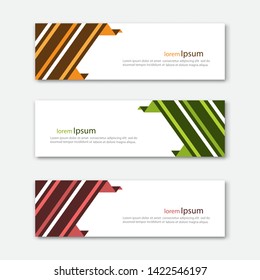 Set of abstract design banner template. Three different colors. Vector illustration.