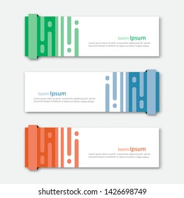 Set of abstract design banner template. Three different colors. Vector illustration.