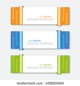 Set of abstract design banner template. Three different colors. Vector illustration.