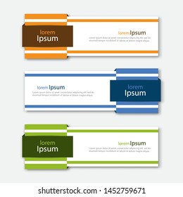 Set of abstract design banner template. Three different colors. Vector illustration.