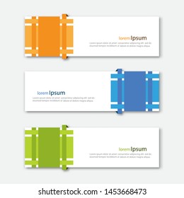Set of abstract design banner template. Three different colors. Vector illustration.