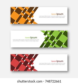 Set of abstract design banner template. Three different colors. Vector illustration, eps10.