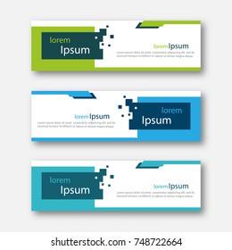 Set of abstract design banner template. Three different colors. Vector illustration, eps10.