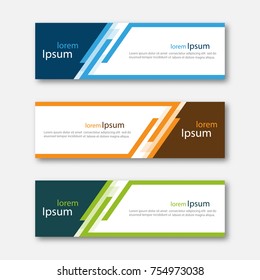 Set of abstract design banner template. Three different colors. Vector illustration.