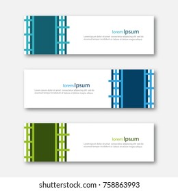 Set of abstract design banner template. Three different colors. Vector illustration.