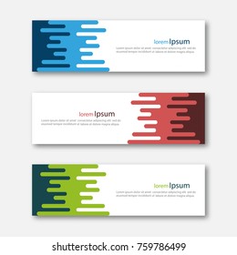 Set of abstract design banner template. Three different colors. Vector illustration.