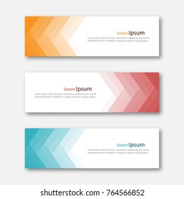 Set of abstract design banner template. Three different colors. Vector illustration.