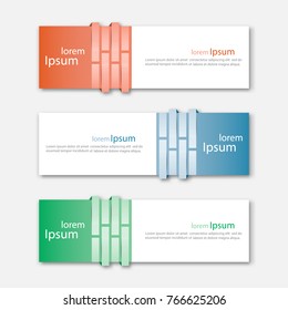 Set of abstract design banner template. Three different colors. Vector illustration.