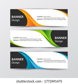 Set of abstract design banner web template. Vector illustration