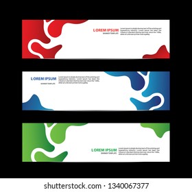 Set of Abstract Design Banner Website Template. Liquid Color Banner Design