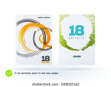 Set of abstract design of business vector brochure, template cover