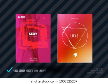 Set of abstract design of business vector brochure, template cover