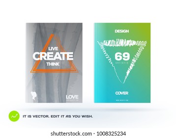 Set of abstract design of business vector brochure, template cover