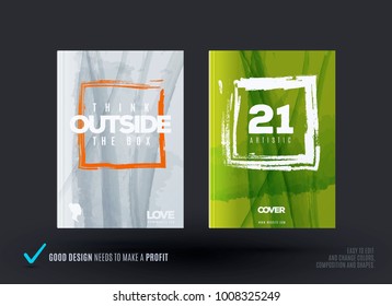 Set of abstract design of business vector brochure, template cover, playbill, poster