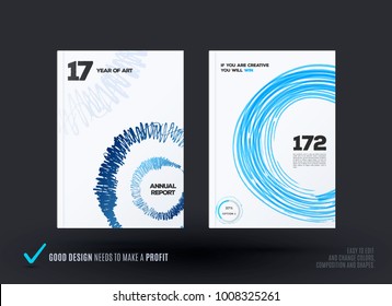 Set of abstract design of business vector brochure, template cover