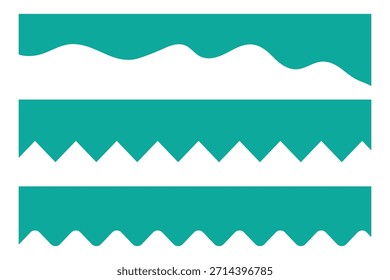 Set of abstract design colorful separator header and border for website and app. Curve Lines, Drops modern design, providing vibrant visual accents and