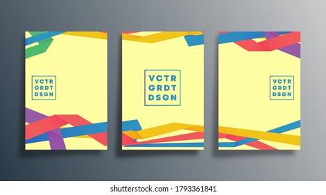 Set of abstract design cover for background, flyer, poster, brochure, typography, or other printing products. Vector illustration.