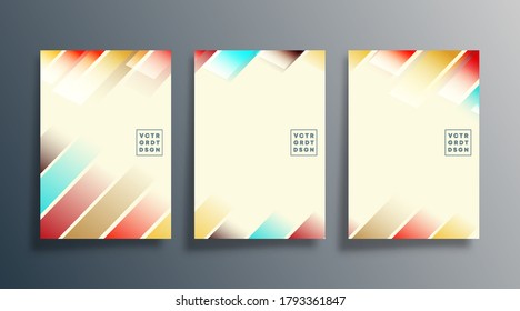 Set of abstract design cover for background, flyer, poster, brochure, typography, or other printing products. Vector illustration.