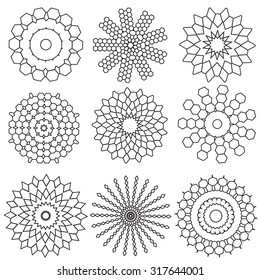 Set of abstract design elements